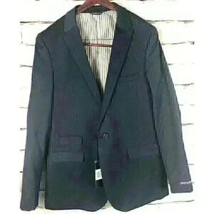 NWT West End Mens Size 40L 34W Style #920115 Navy Blue Suit Blazer Ear Phone